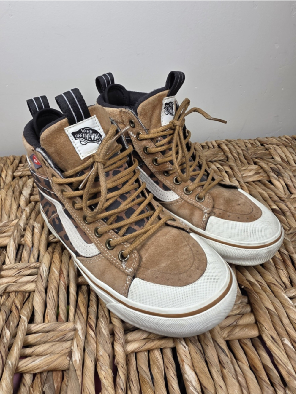 Vans Sk8-Hi MTE HydroGuard 360 Leopard Suede Shoes Womens 6 Mens 4.5 Brown - Picture 1 of 8